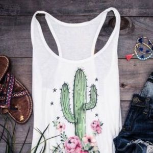 NWT! White cactus tank. Brand new!